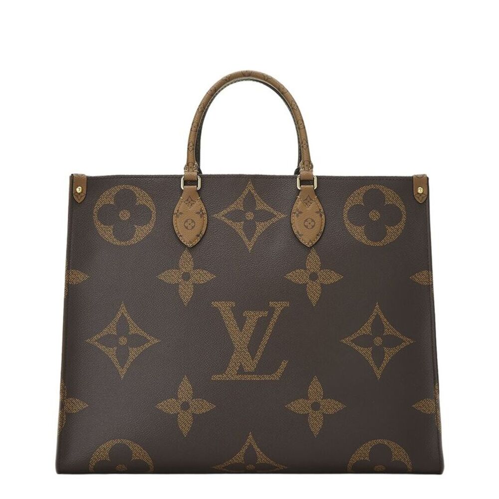 Louis Vuitton Brown Monoreversedgiant Coated Canvas Onthego Gm (Authentic